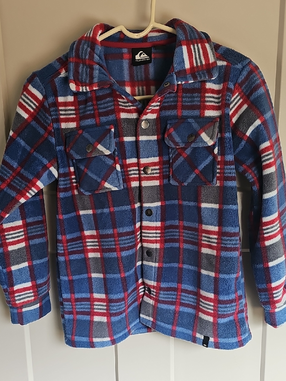 Quiksilver Boys Blue Red Plaid Fleece